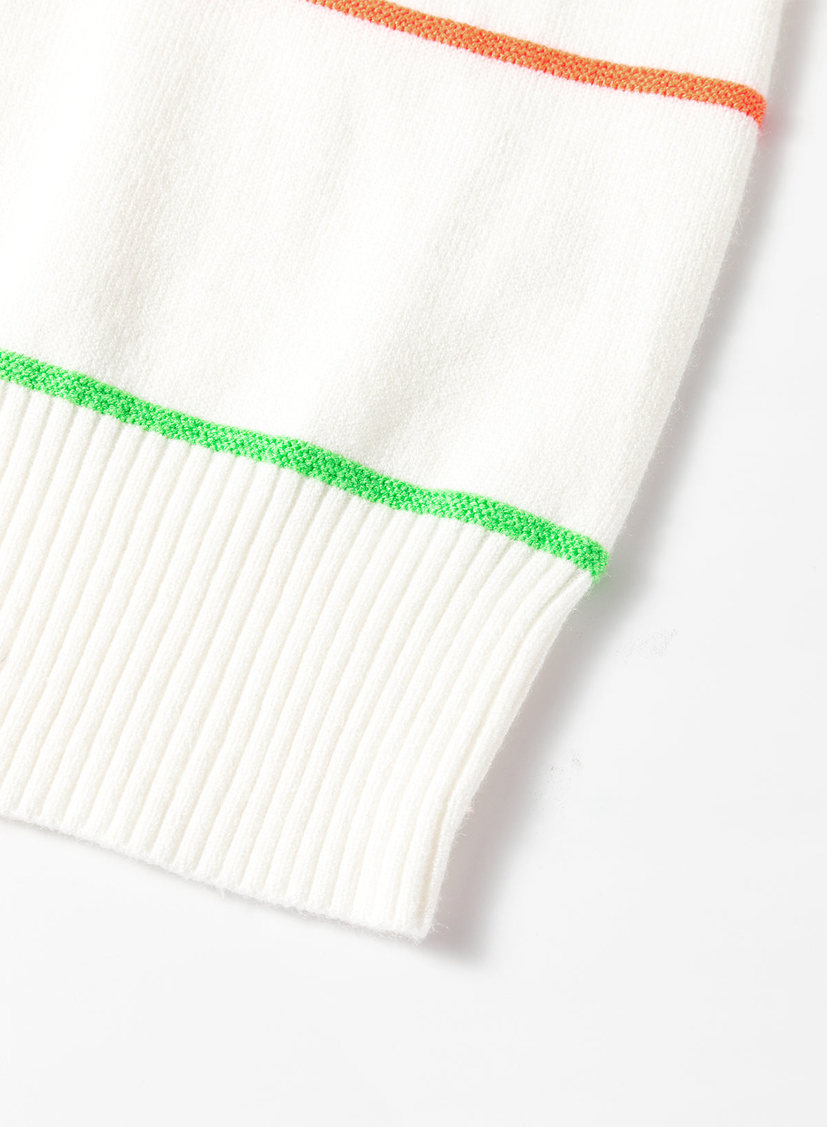 White Colorblock Striped Half Sleeve Drop Shoulder Sweater