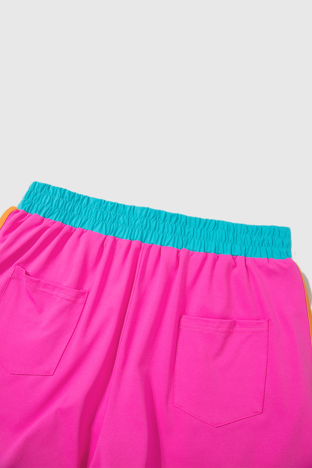 Rose Red Contrast Trim Cap Sleeve Tee Shorts Set