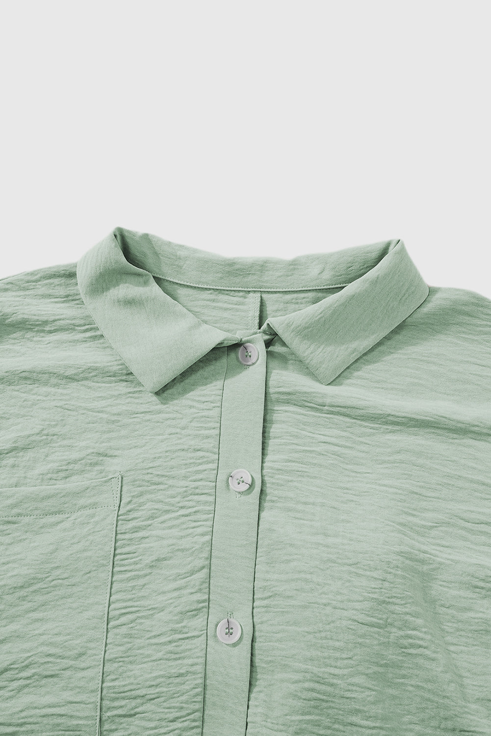 Spinach Green Half Button Collared Loose Romper