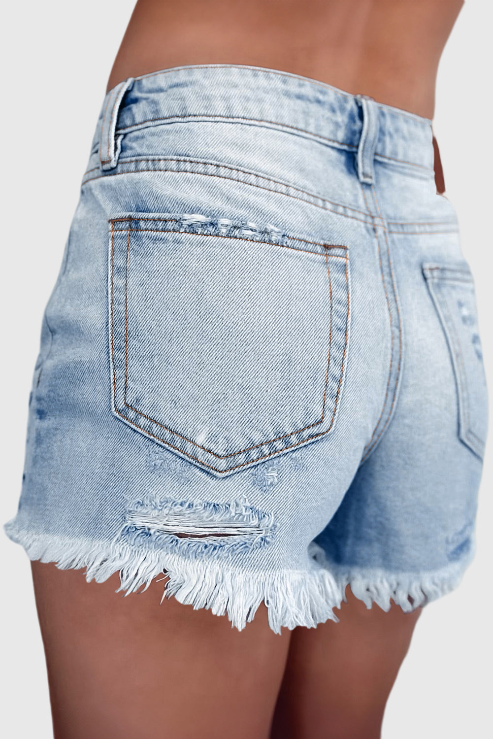 High Waisted Hole Fashion Casual Denim Shorts