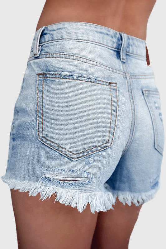 High Waisted Hole Fashion Casual Denim Shorts