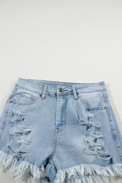 High Waisted Hole Fashion Casual Denim Shorts