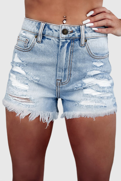 High Waisted Hole Fashion Casual Denim Shorts