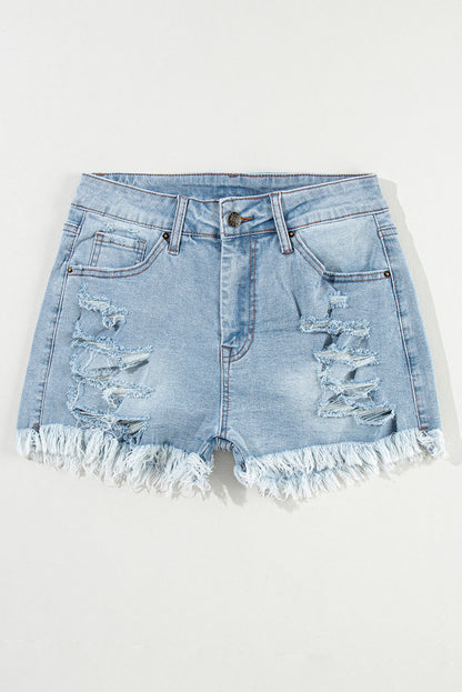 High Waisted Hole Fashion Casual Denim Shorts