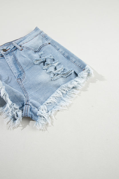 High Waisted Hole Fashion Casual Denim Shorts