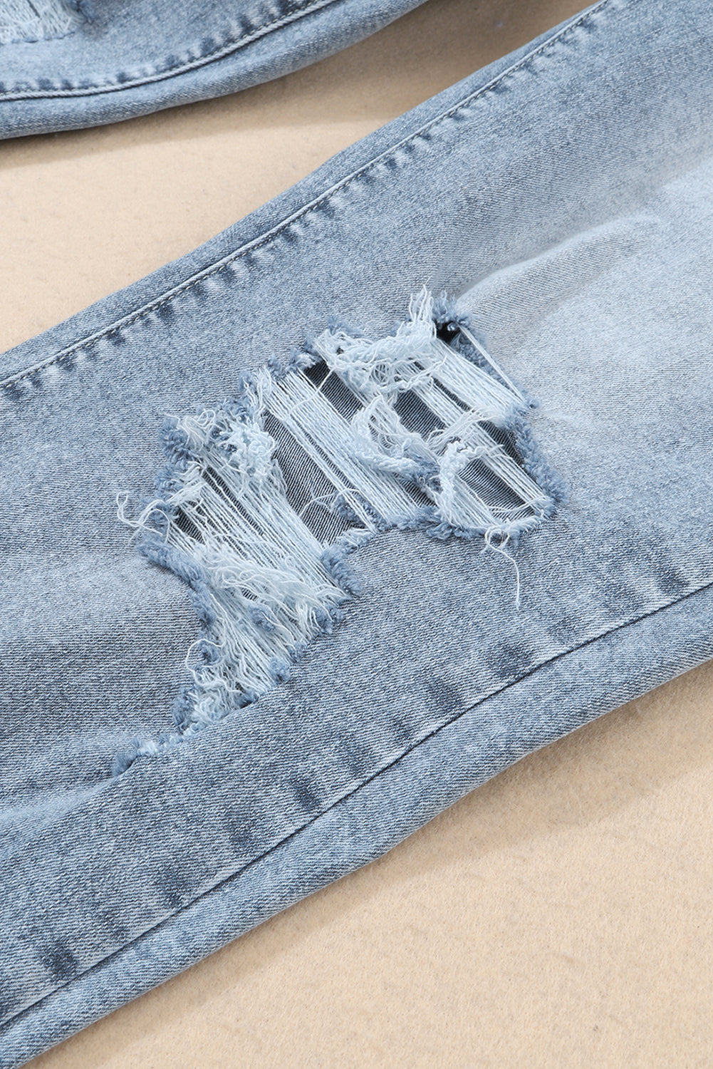 Sky Blue Light Wash Slim Fit High Waist Jeans
