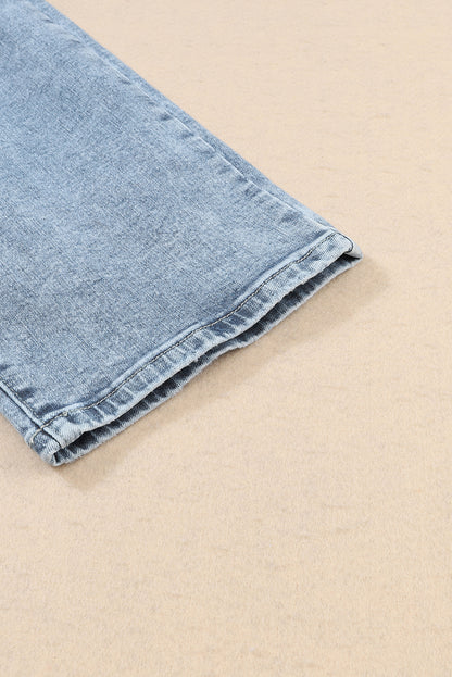 Sky Blue Light Wash Slim Fit High Waist Jeans