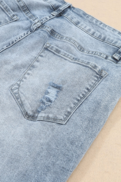 Sky Blue Light Wash Slim Fit High Waist Jeans