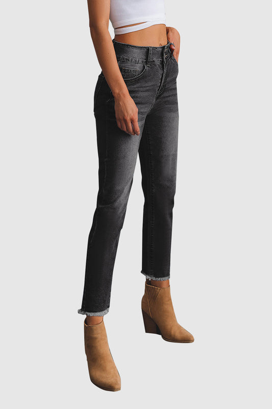 Women's High Waisted Jeans Wide Waisted Denim Nine Minute Pants
