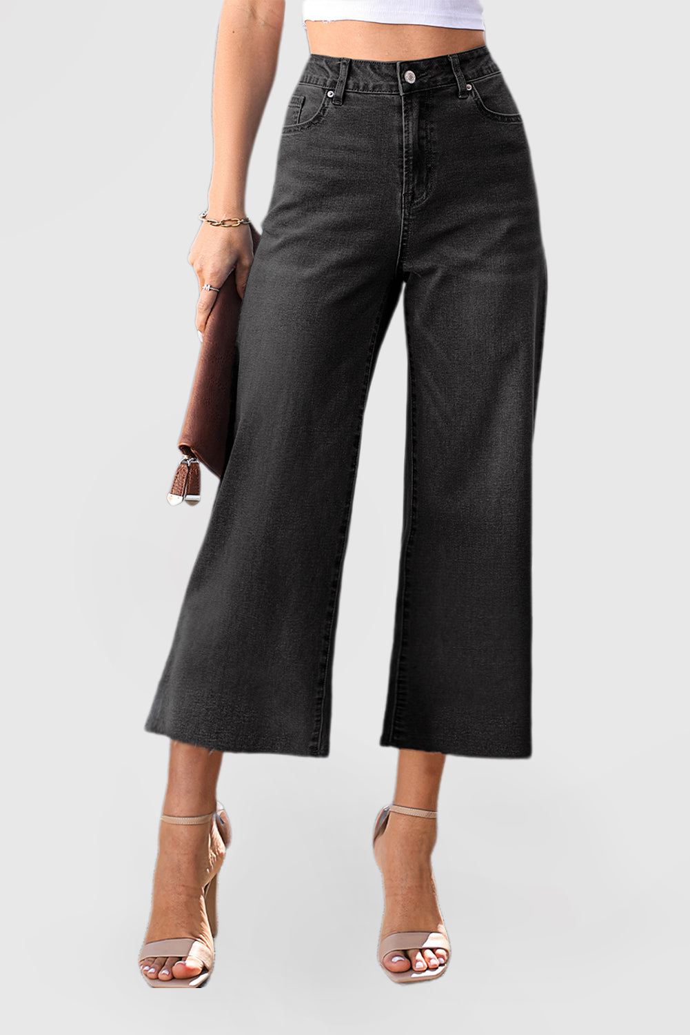 High Waisted Light Wash Loose Wide Leg Jeans