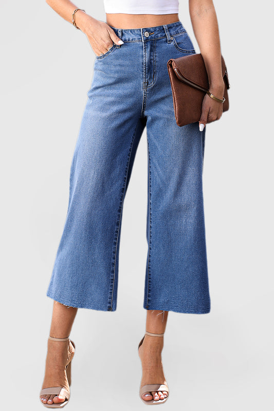 High Waisted Light Wash Loose Wide Leg Jeans