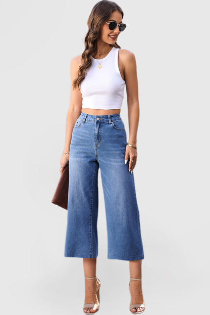 High Waisted Light Wash Loose Wide Leg Jeans