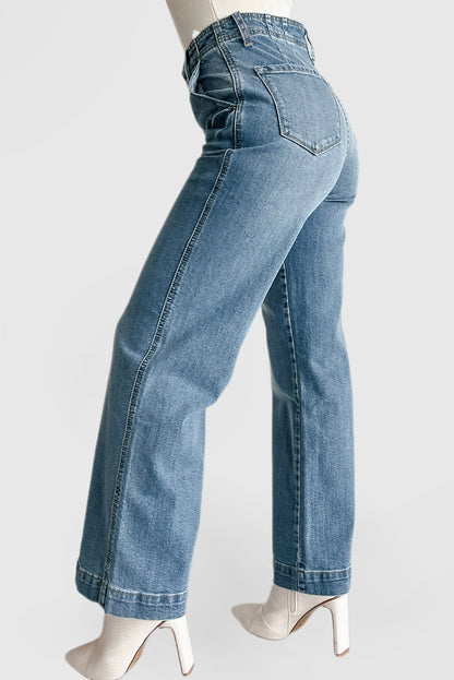 Women's Dusk Blue Medium Wash Straight Leg Jeans