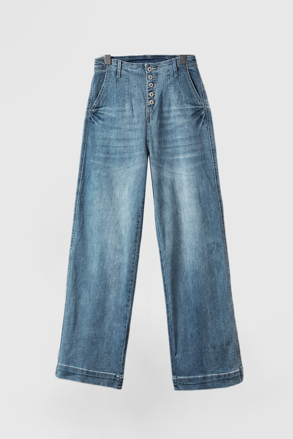 Women's Dusk Blue Medium Wash Straight Leg Jeans