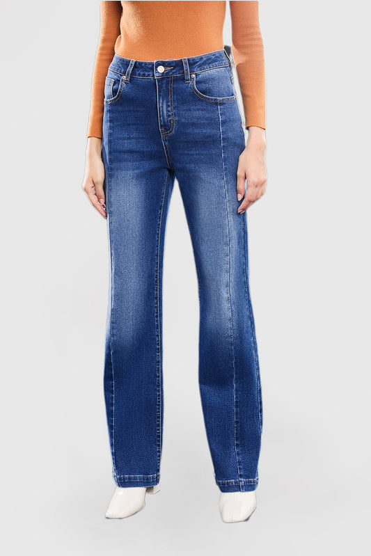 Women's High-Waist Bootcut Flare Solid Jeans