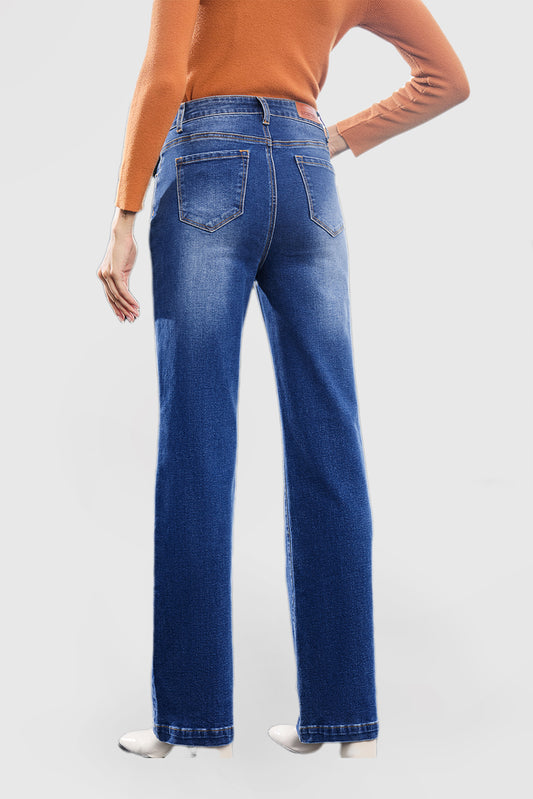 Women's High-Waist Bootcut Flare Solid Jeans