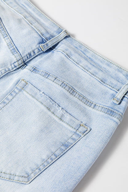 Beau Blue Vintage Faded Distressed Flare Jeans