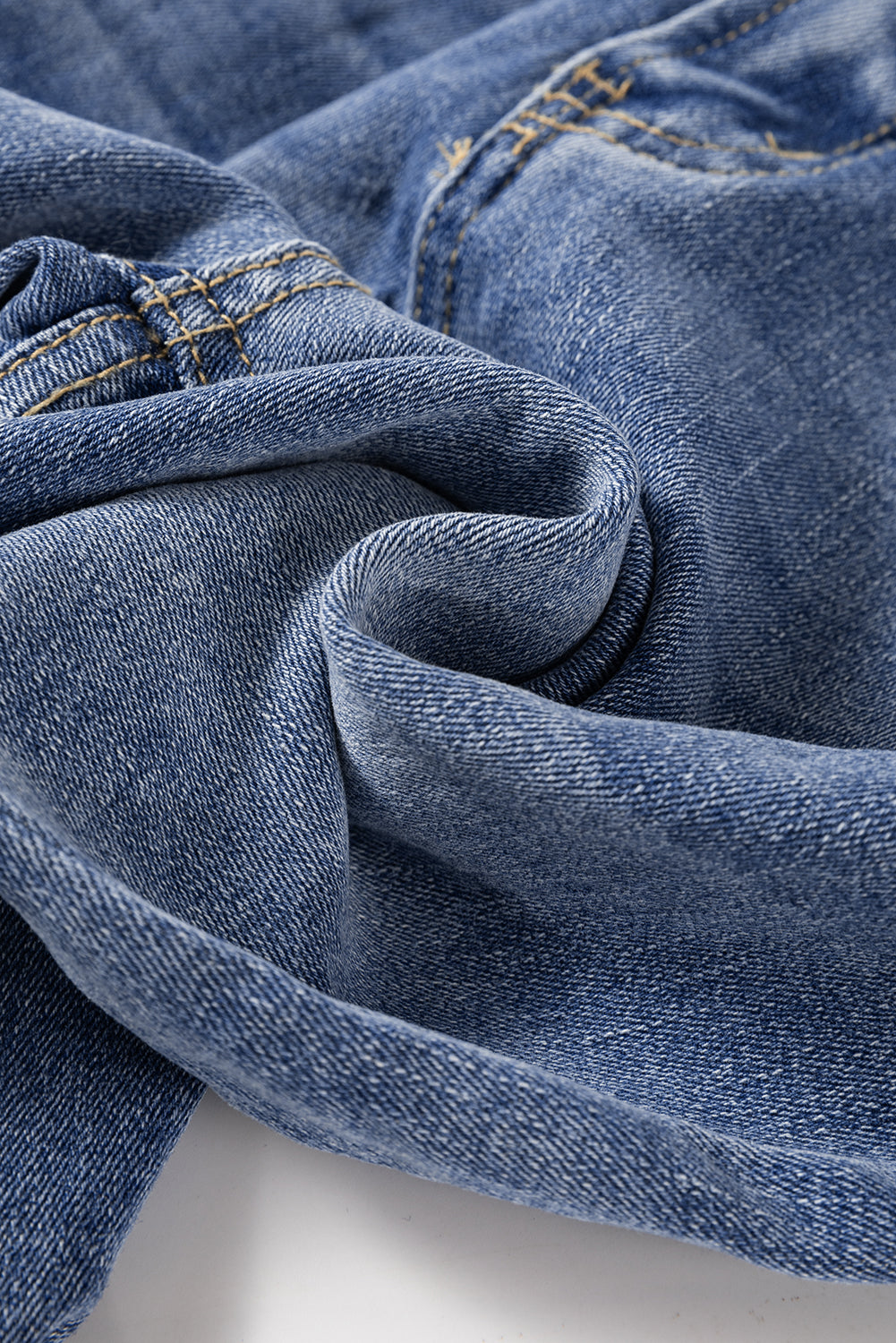 Women's Fashion Aged Jeans High Waistline Straight Legs