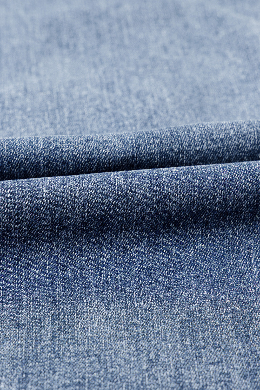 Dusk Blue High-Rise Flared Jeans with Distressed Hem
