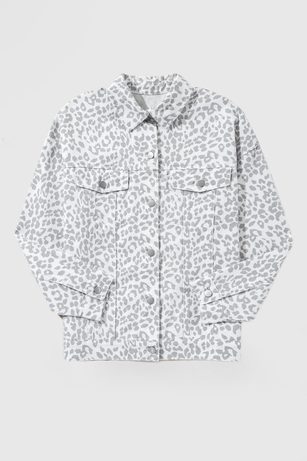 Women's Fashion Flap Pocket Leopard Print Jacket