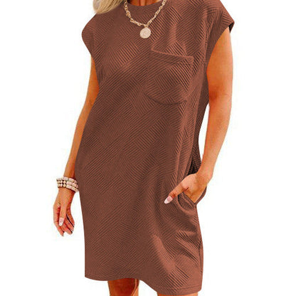 Cross-Border Sports Casual Pocket Short Sleeve Dress