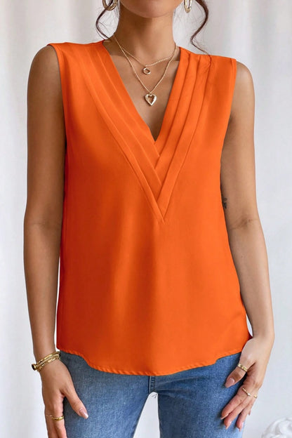 Women's Multi-Layer V-Neck Solid Color Vest