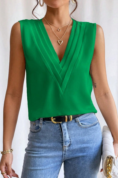 Women's Multi-Layer V-Neck Solid Color Vest