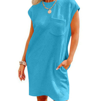 Cross-Border Sports Casual Pocket Short Sleeve Dress