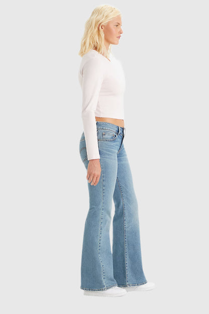 Women's Solid Color Super Low Rise Flare Jeans