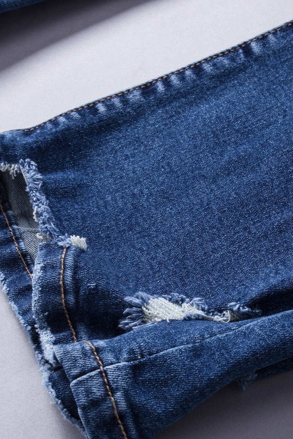Blue Embossed Fashion Casual Women's Jeans