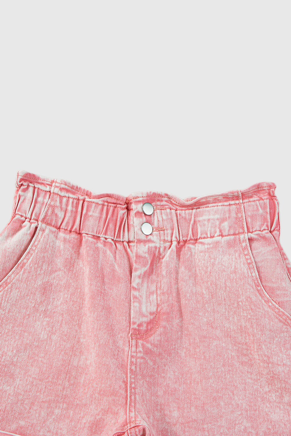 Solid Color High Waisted Tassel Trim Vintage Shorts