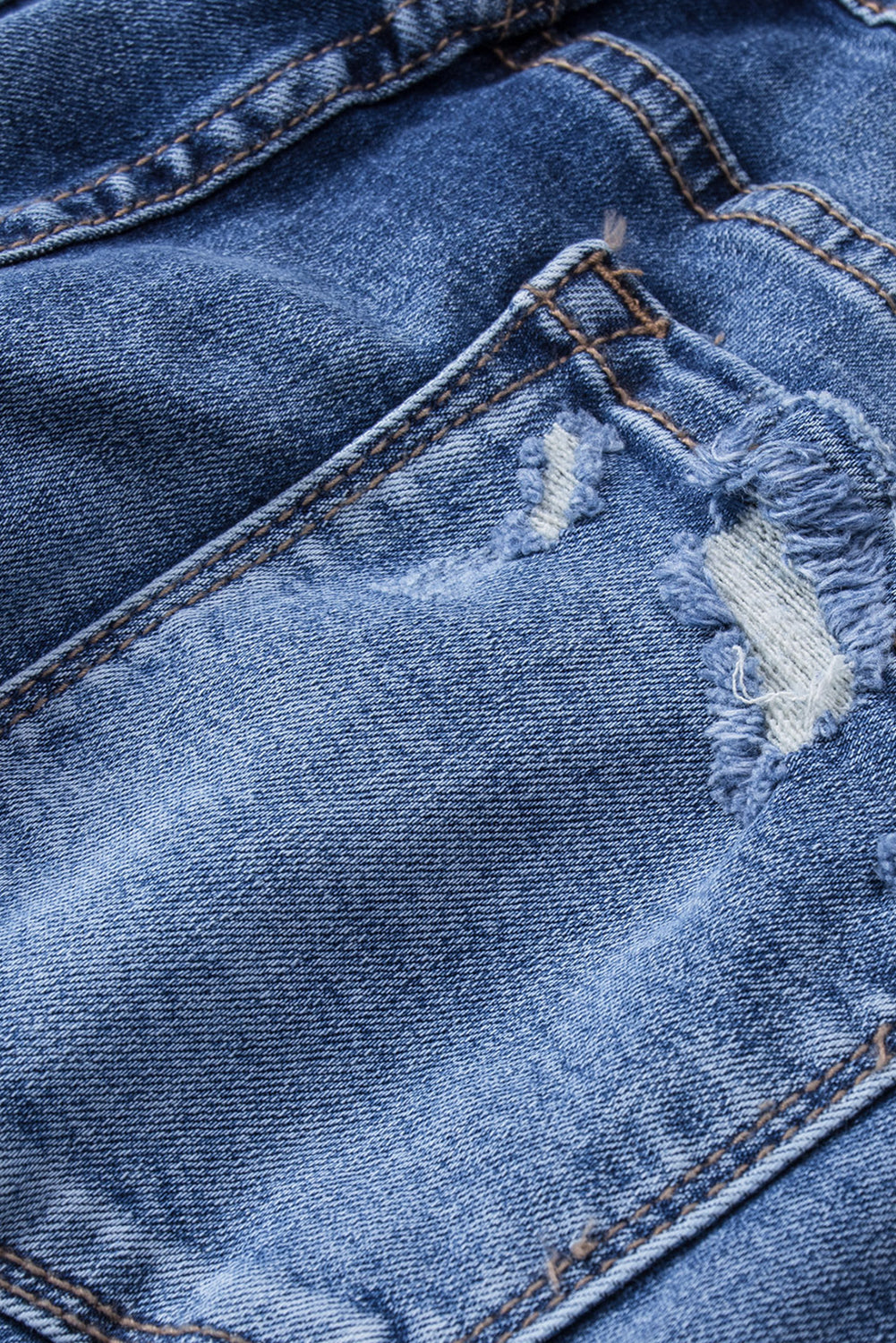 Blue Embossed Fashion Casual Women's Jeans