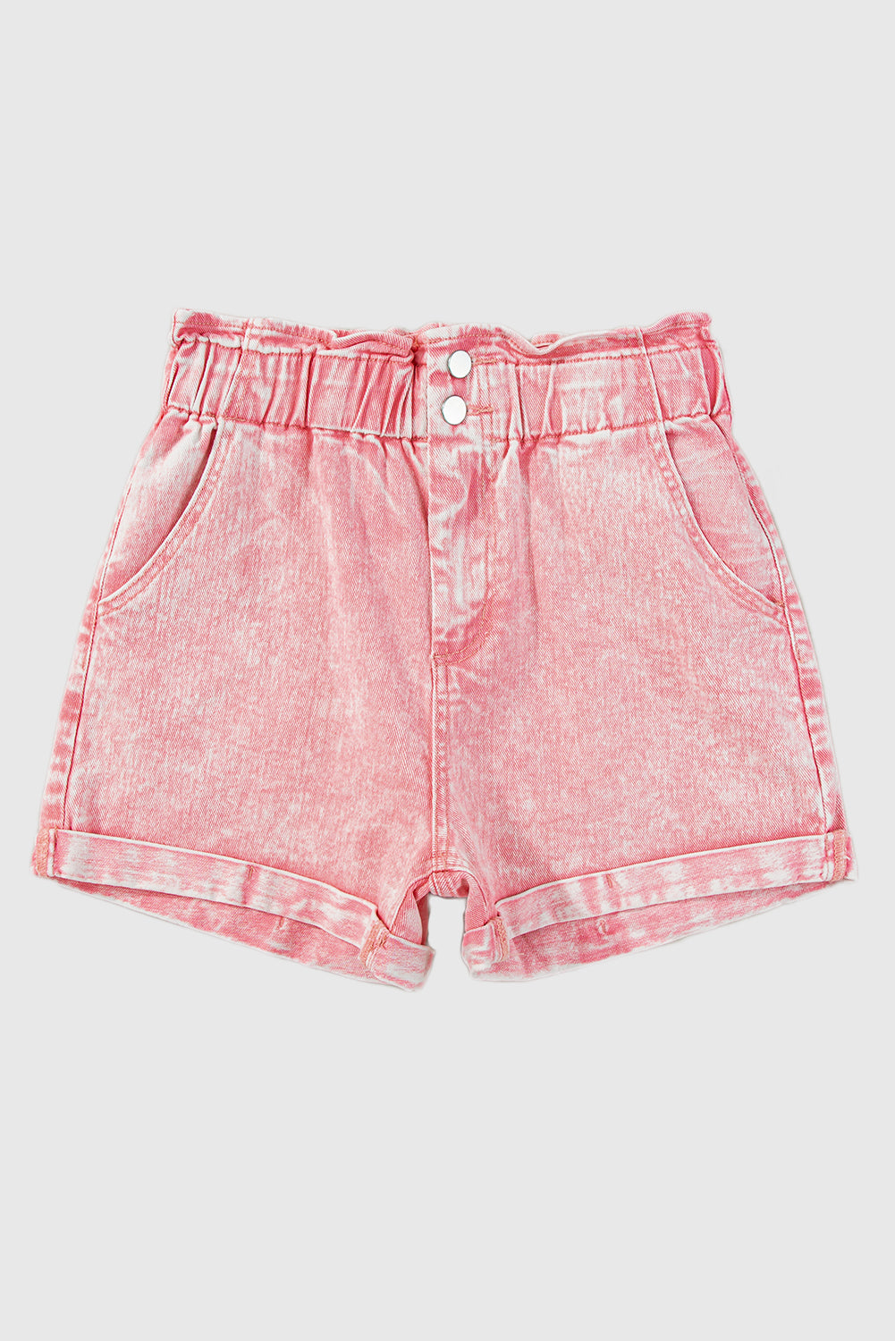 Solid Color High Waisted Tassel Trim Vintage Shorts