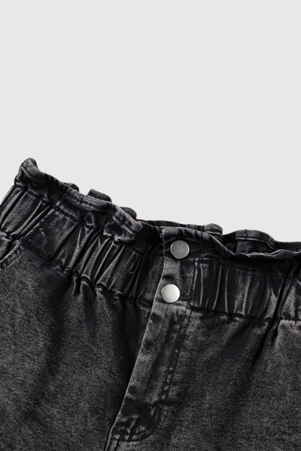 Solid Color High Waisted Tassel Trim Vintage Shorts