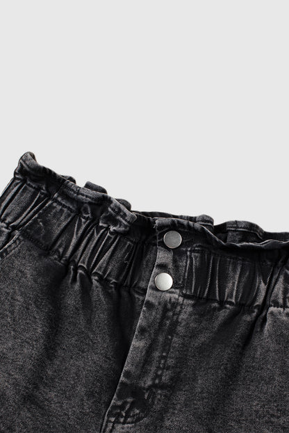 Solid Color High Waisted Tassel Trim Vintage Shorts
