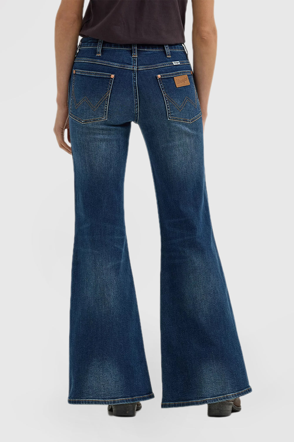 Women's Mid Waist Flared Jeans Vintage Fashion Wide Leg Pants