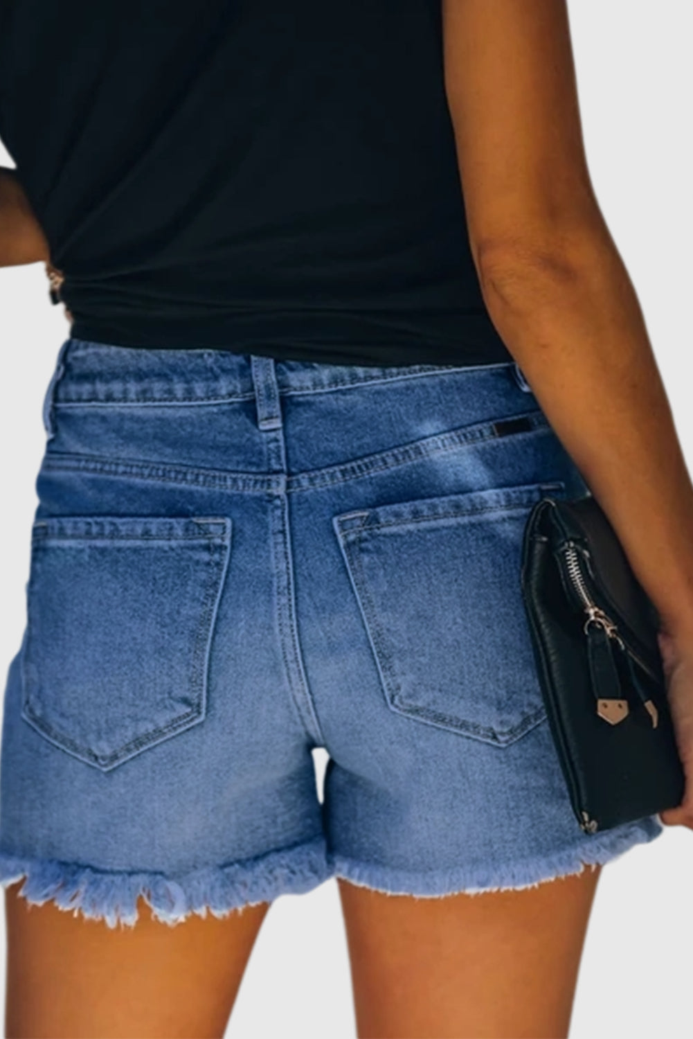 Women's High-rise Ripped Stretch Summer Denim Shorts