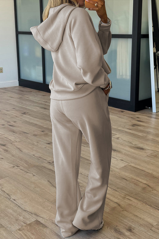 Activewear Half Zip Hoodie and Workout Pants Set