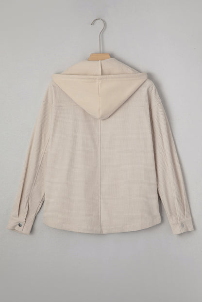 Oversized Hooded Knit Textured Streetwear Shacket