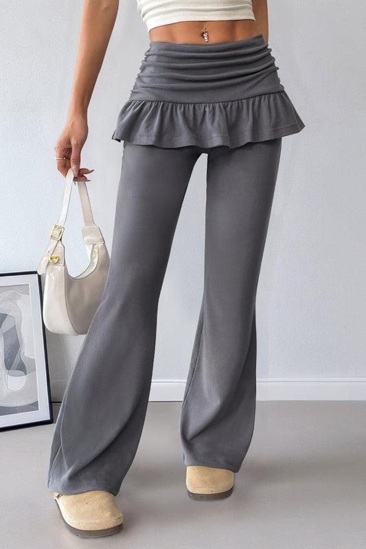 Balletcore Layered Ruffle Flare Pants
