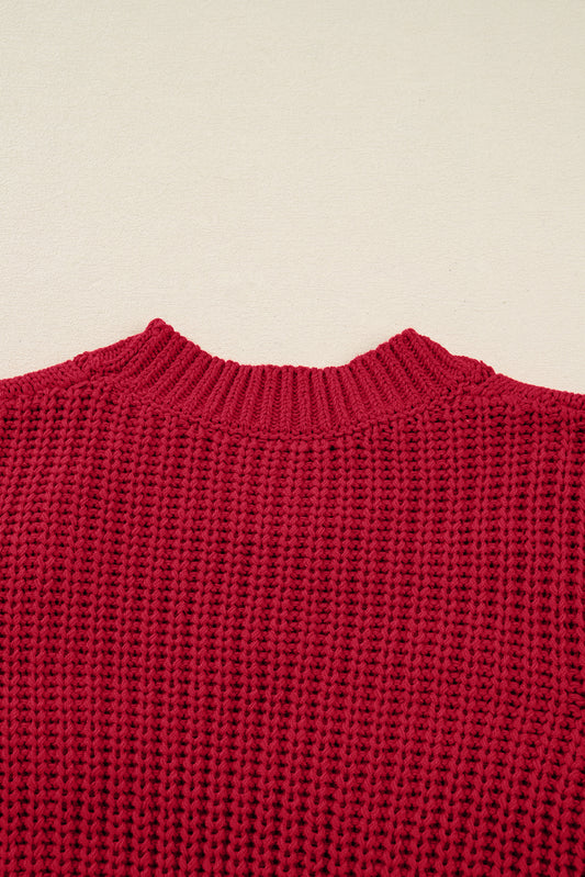 Plaid Lace up Detail Christmas Holiday Puff Short Sleeve Sweater