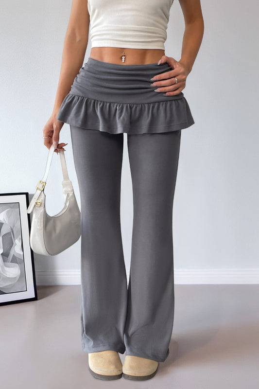 Balletcore Layered Ruffle Flare Pants