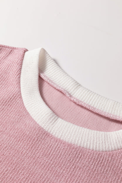 Colorblock Drop Shoulder Knit Top for Women