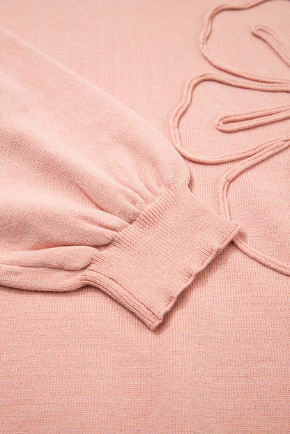 Blossom Big Flower Accent Bubble Sleeve Sweater