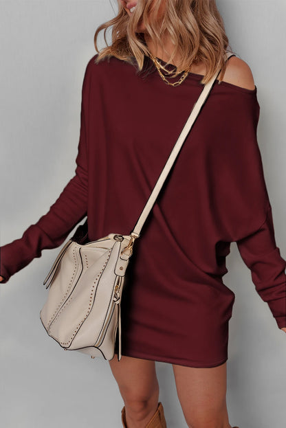 Dahlia Off Shoulder Batwing Sleeve Knit Dress