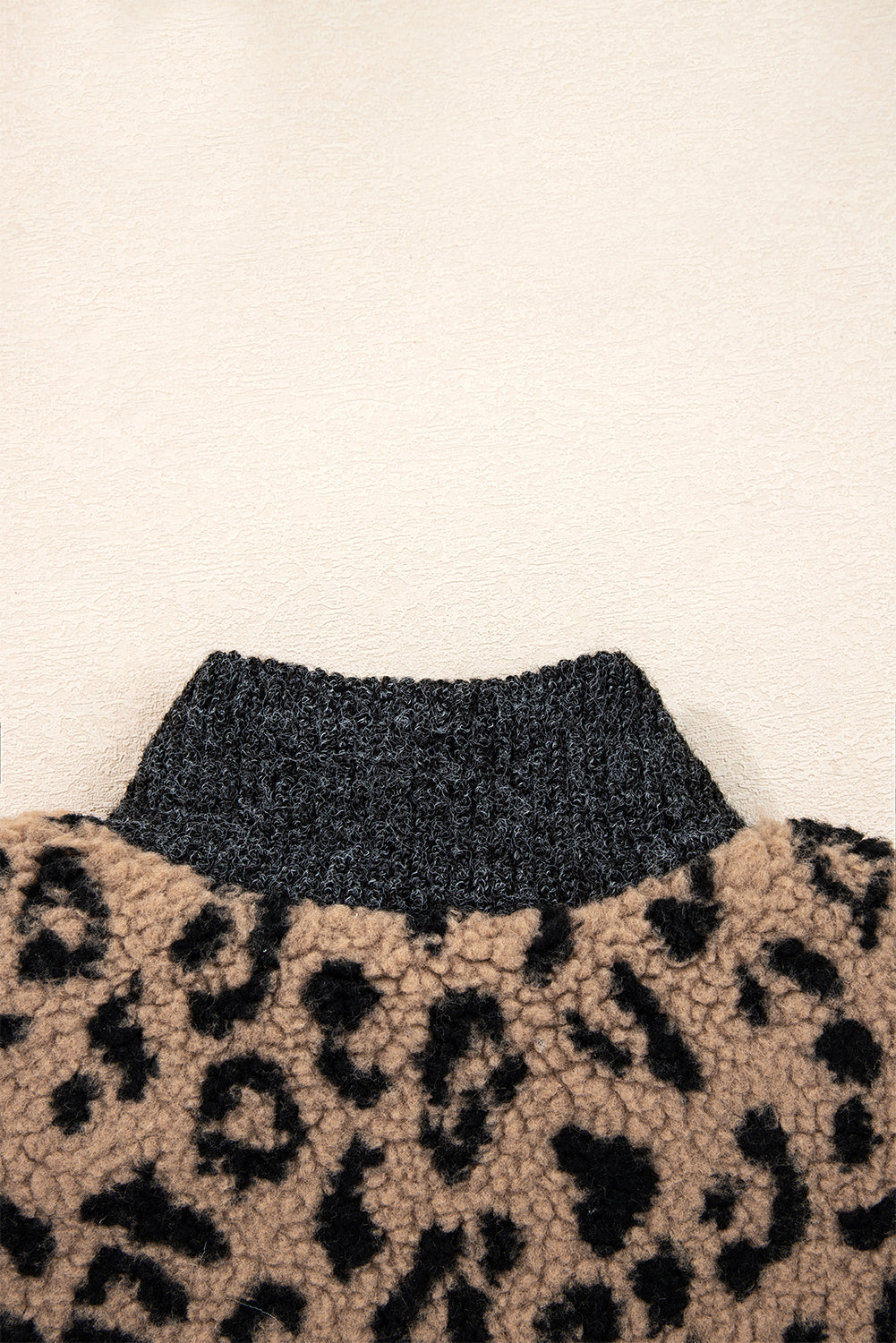 Leopard Zip Up Stand Collar Fall Jacket