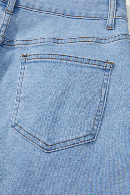 Beau Blue Western Embroidered Denim Mini Skirt
