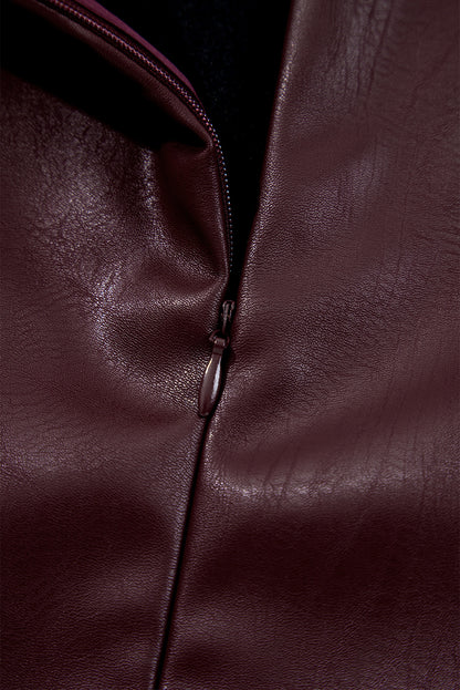 Vegan Leather Sleeveless Mini Dress for Women