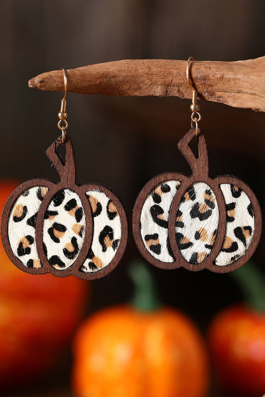 Multicolour Animal Print Pumpkin Shape Earrings