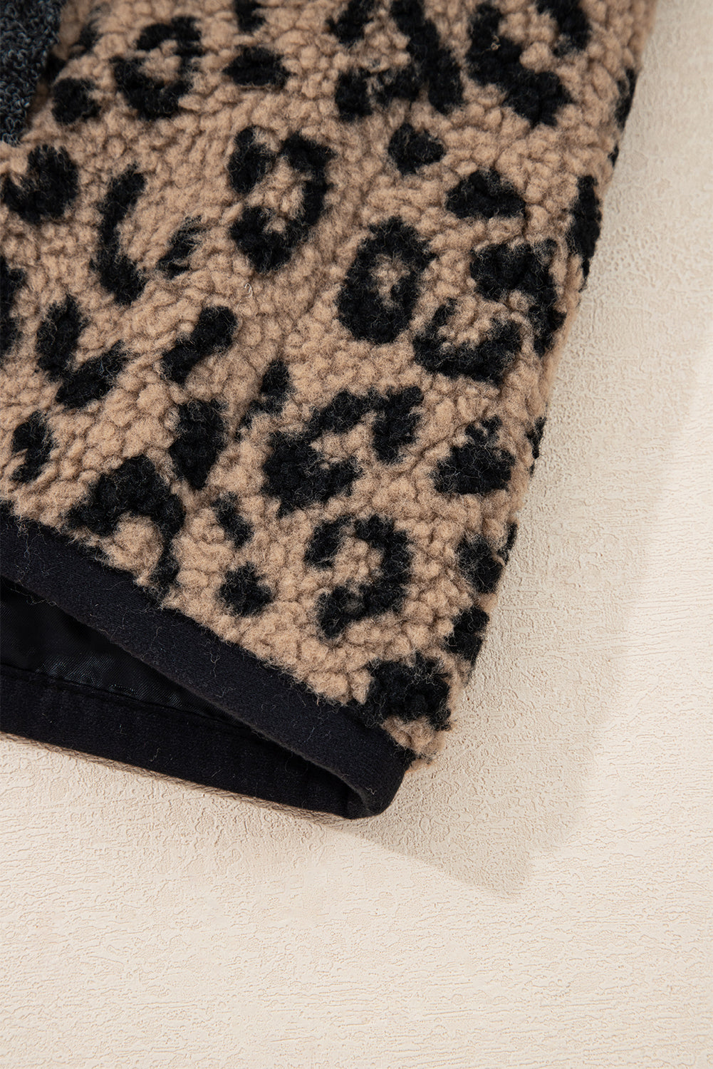 Leopard Zip Up Stand Collar Fall Jacket